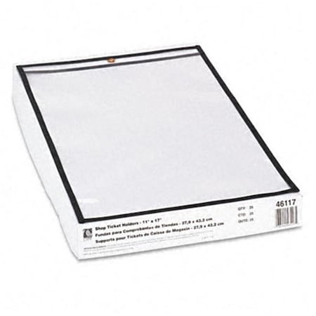 C-Line Products C-Line 46117 Shop Ticket Holders  11 x 17  Clear Front and Back with Black Stitching  25/box 46117